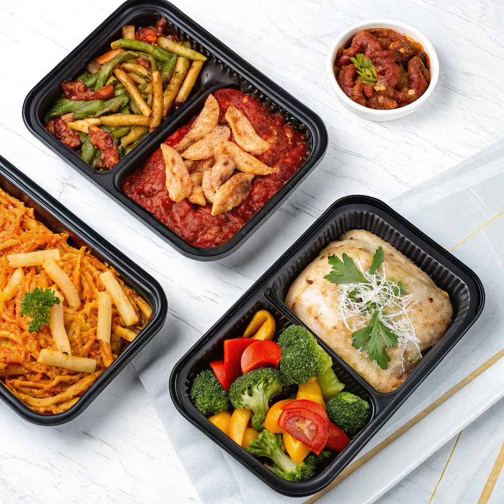Selection of gourmet frozen meals