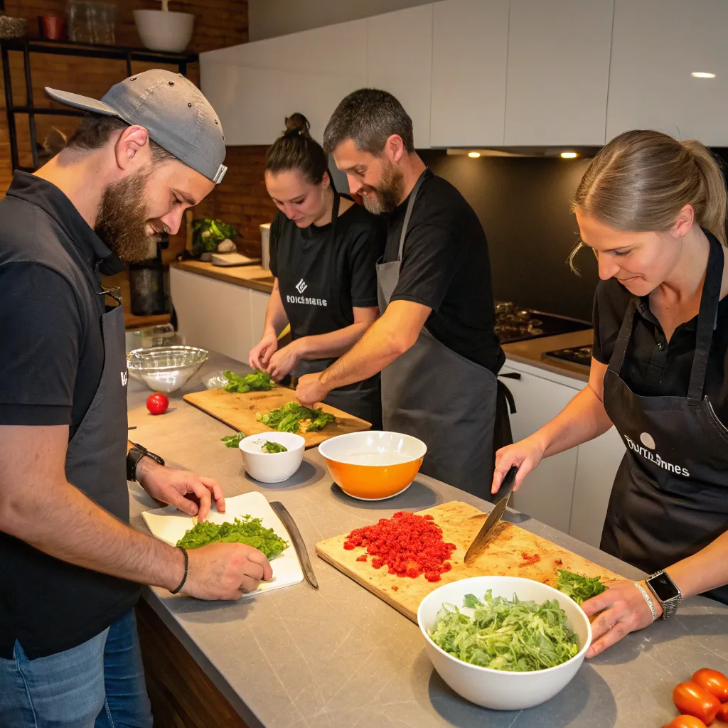 VYRTHALEN Team during a meal preparation session